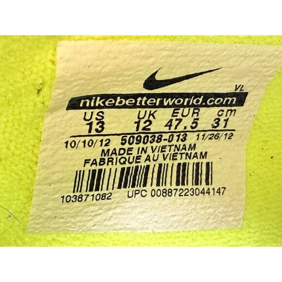 Nike Tiempo Legend IV FG Men’s Soccer Cleats Black Volt Size 13 US 47.5 EU